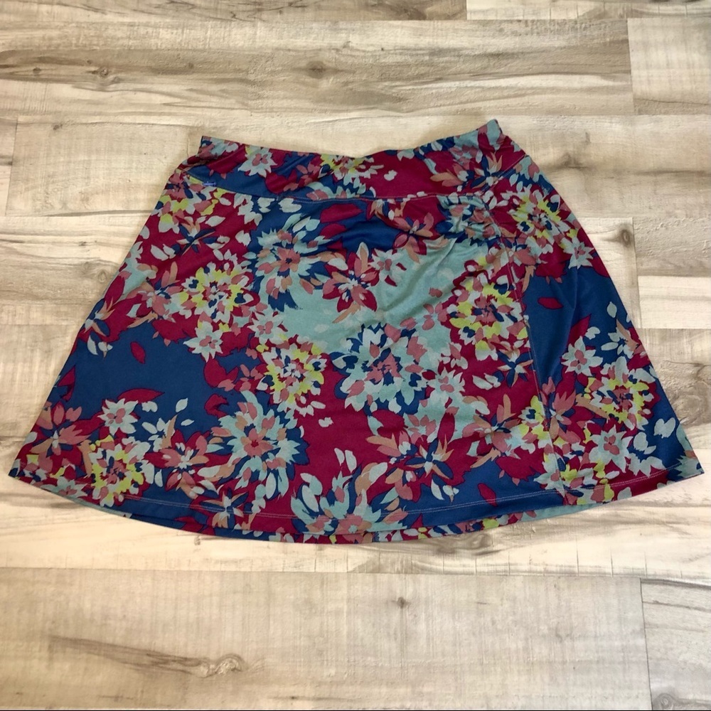 REI Floral Skirt - Red and Blue